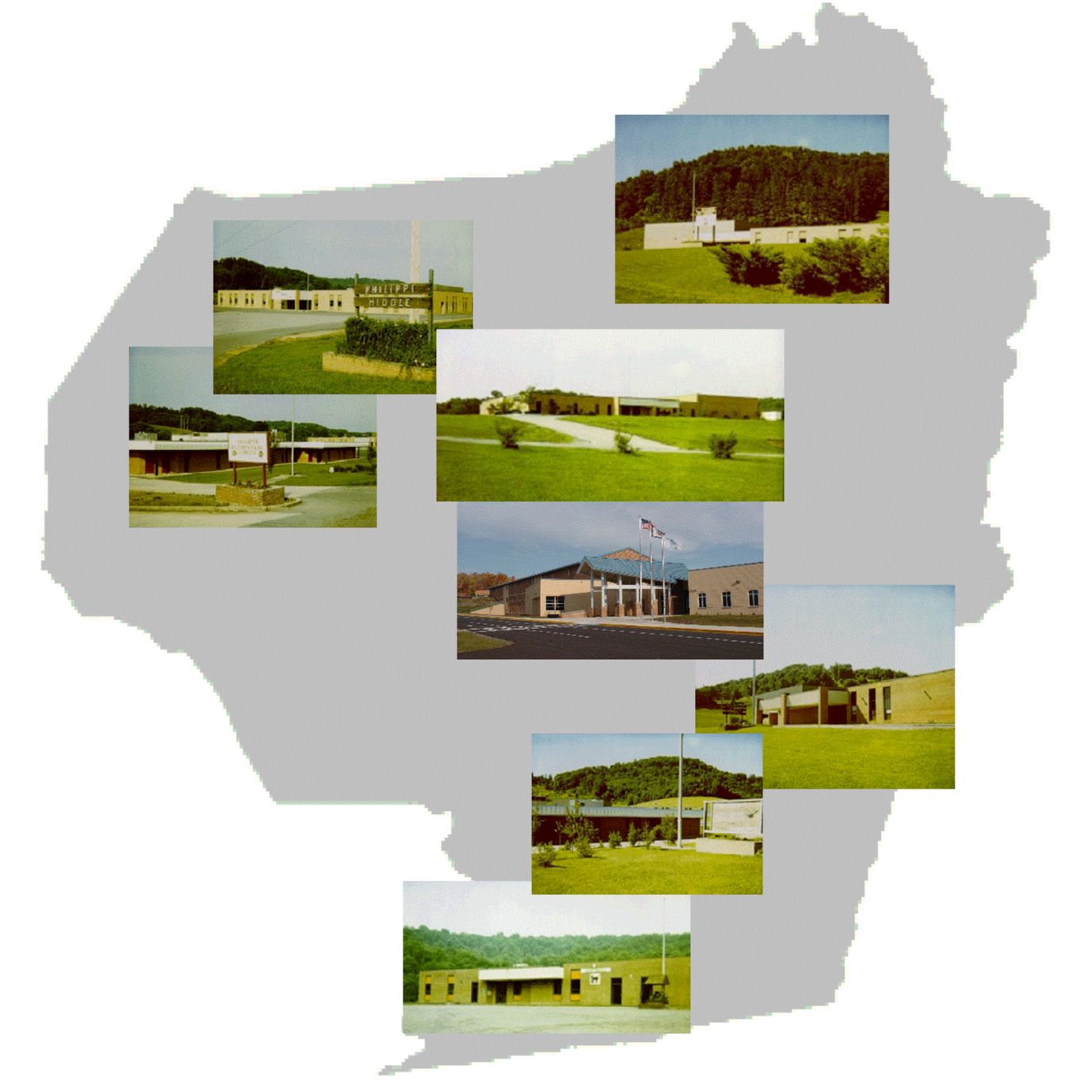 Barbour County Map with pictures of the schools