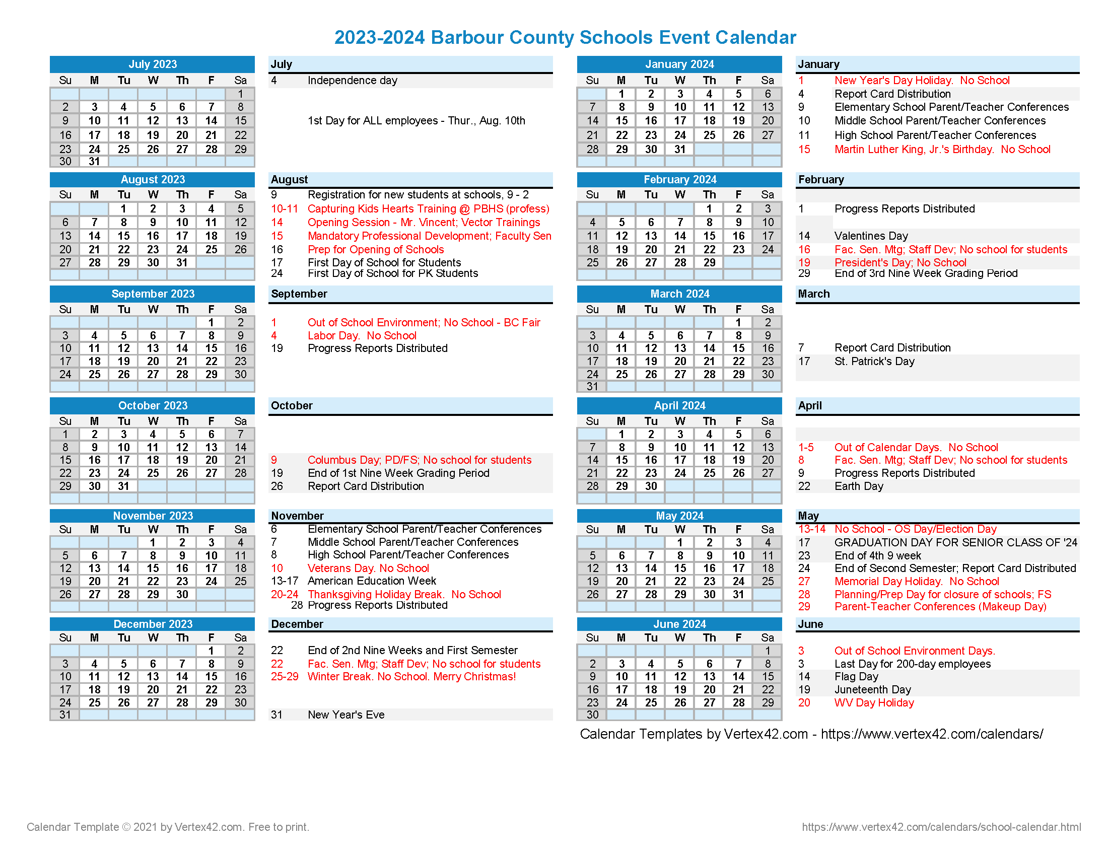 2023-2024 Calendar Synopsis
