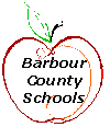 Picture of an apple with the words Barbour County Schools on the apple
